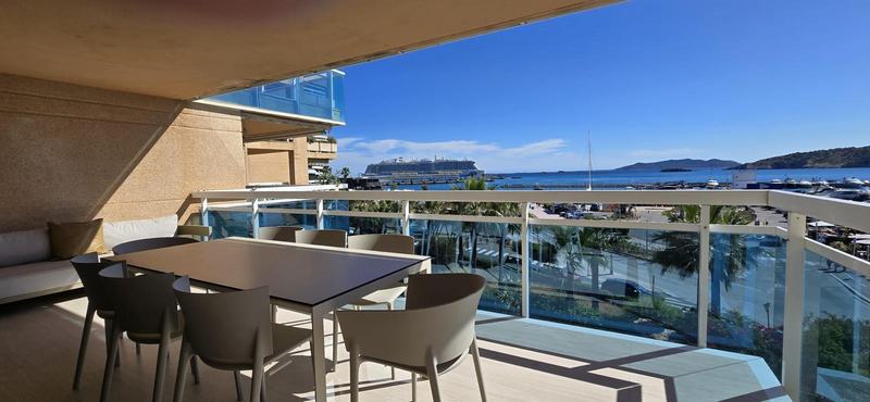 Terrace · 5-bedroom apartment with views of Dalt Vila, Marina Botafoch